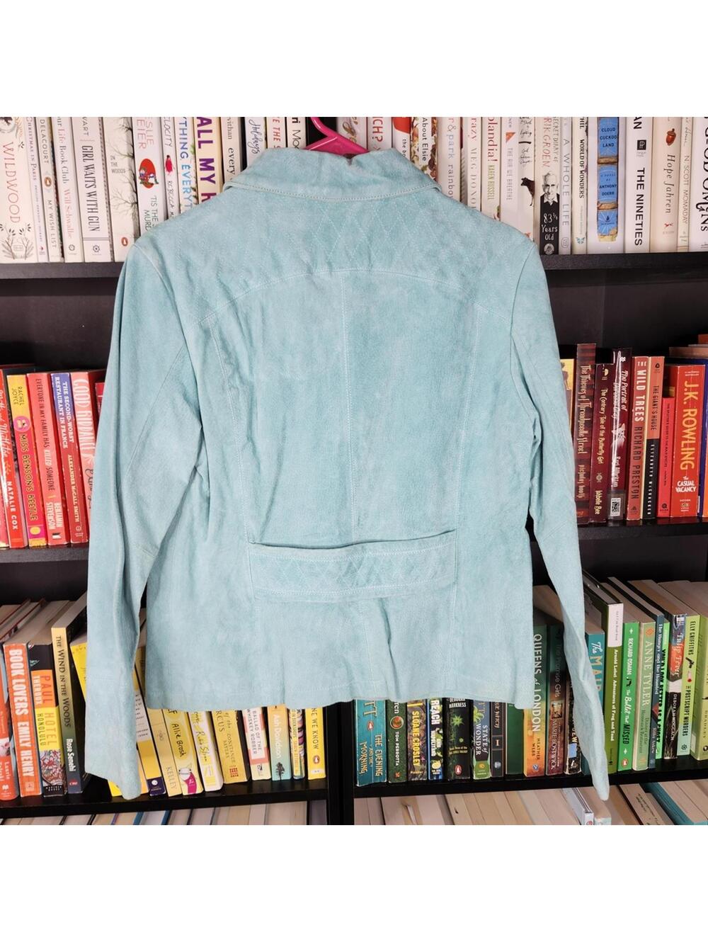 NorthStyle Women's Light Blue Suede Jacket Medium - Picture 3 of 5